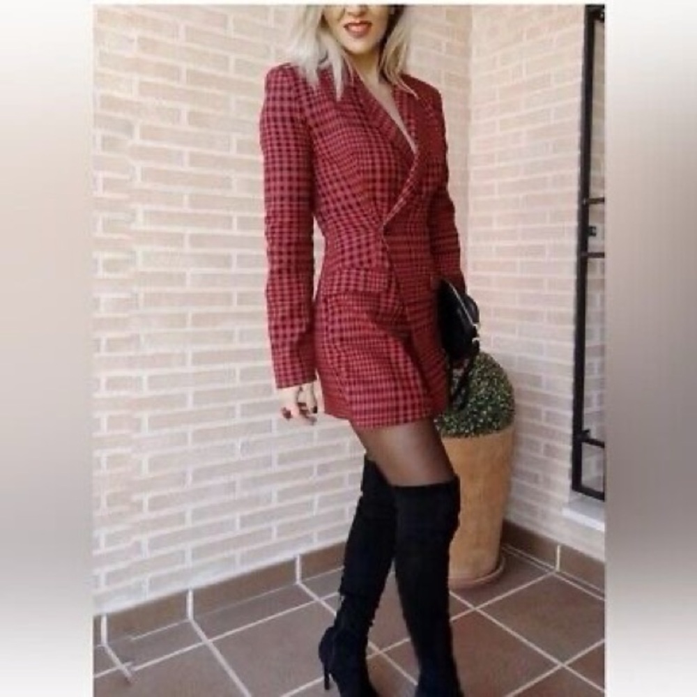 ZARA Houndstooth Jumpsuit